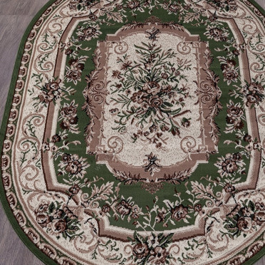 Ковер 5439 - зеленый - Овал - коллекция GAVANA