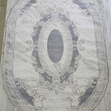 Турецкий ковер Amatis Lux 36565A OVAL GREY / GREY