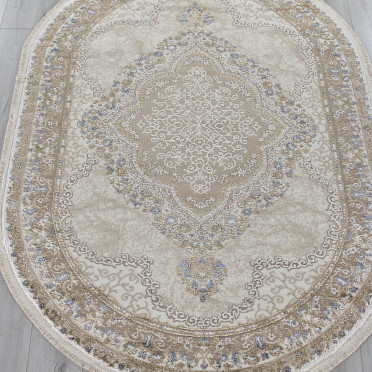 Ковер 27226A - BEIGE / NAVY - Овал - коллекция MOSSO