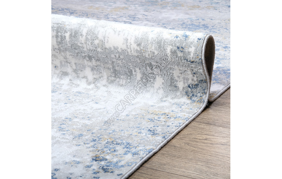 КОВРЫ ДИЗАЙН B650B ЦВЕТ CREAM / D_BLUE овал Lite