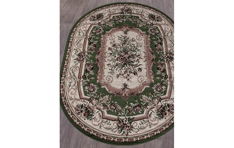 Ковер 5439 - зеленый - Овал - коллекция GAVANA