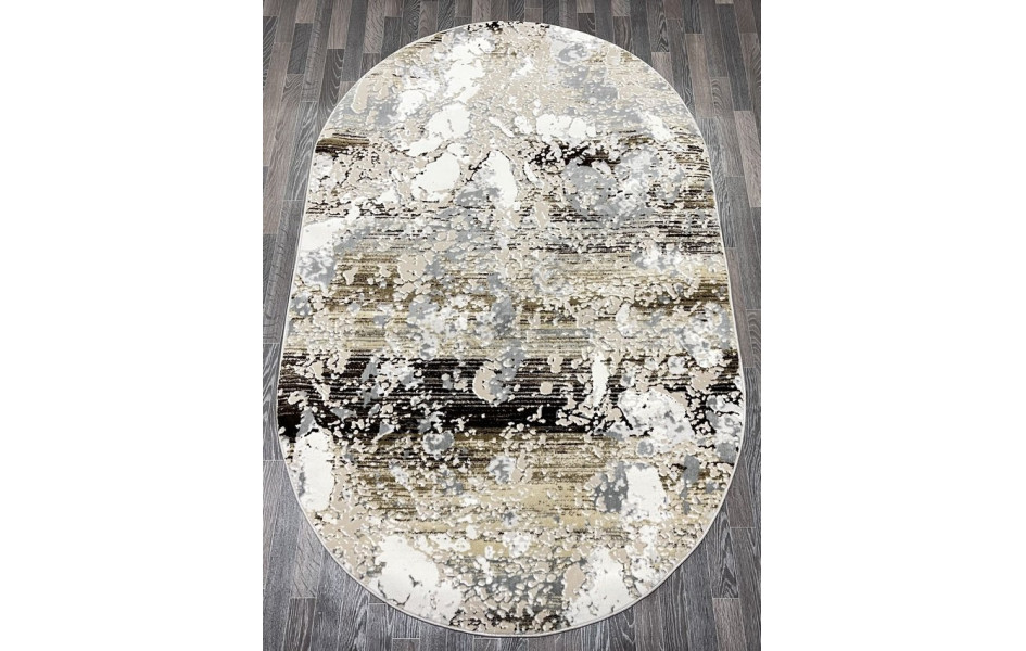 Турецкий ковер 40697C_KAHVE / ACIK GRI ОВАЛ